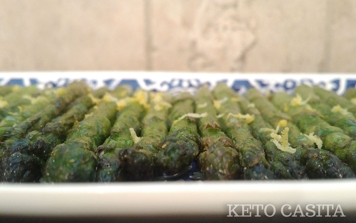 keto crispy ghee asparagus with lemon zest