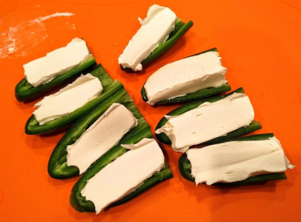 jalapeño topped with cream cheese